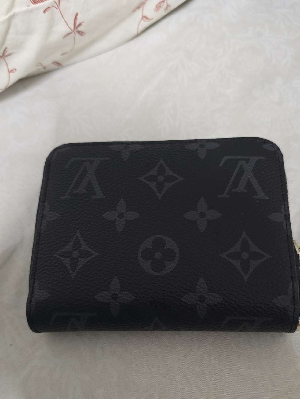 Monogram Eclipse Small Zip Wallet - Black and Charcoal